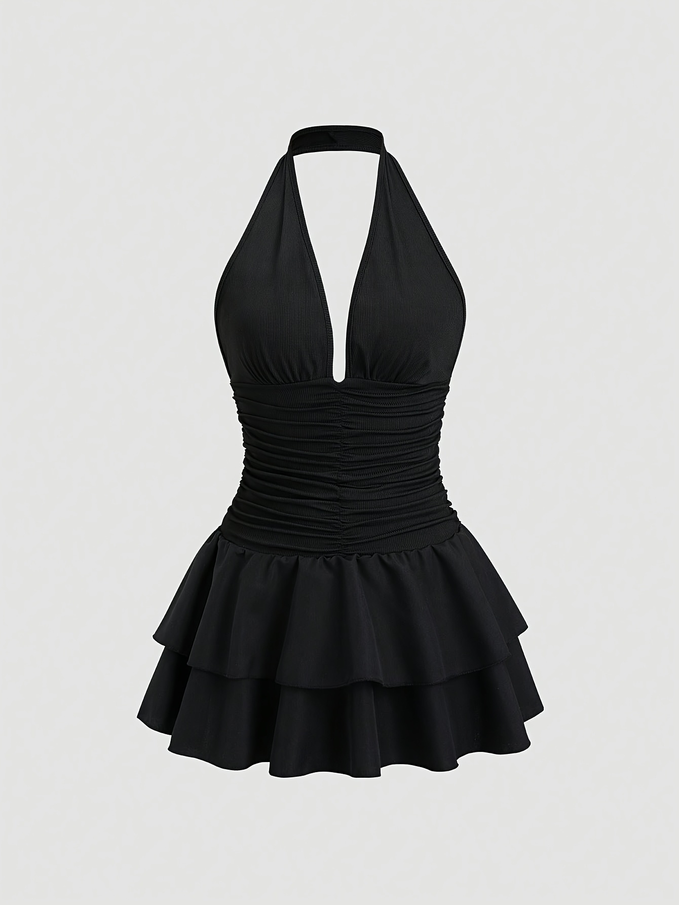 black vinyl mini dress Shellie Mini Dress Black / White
