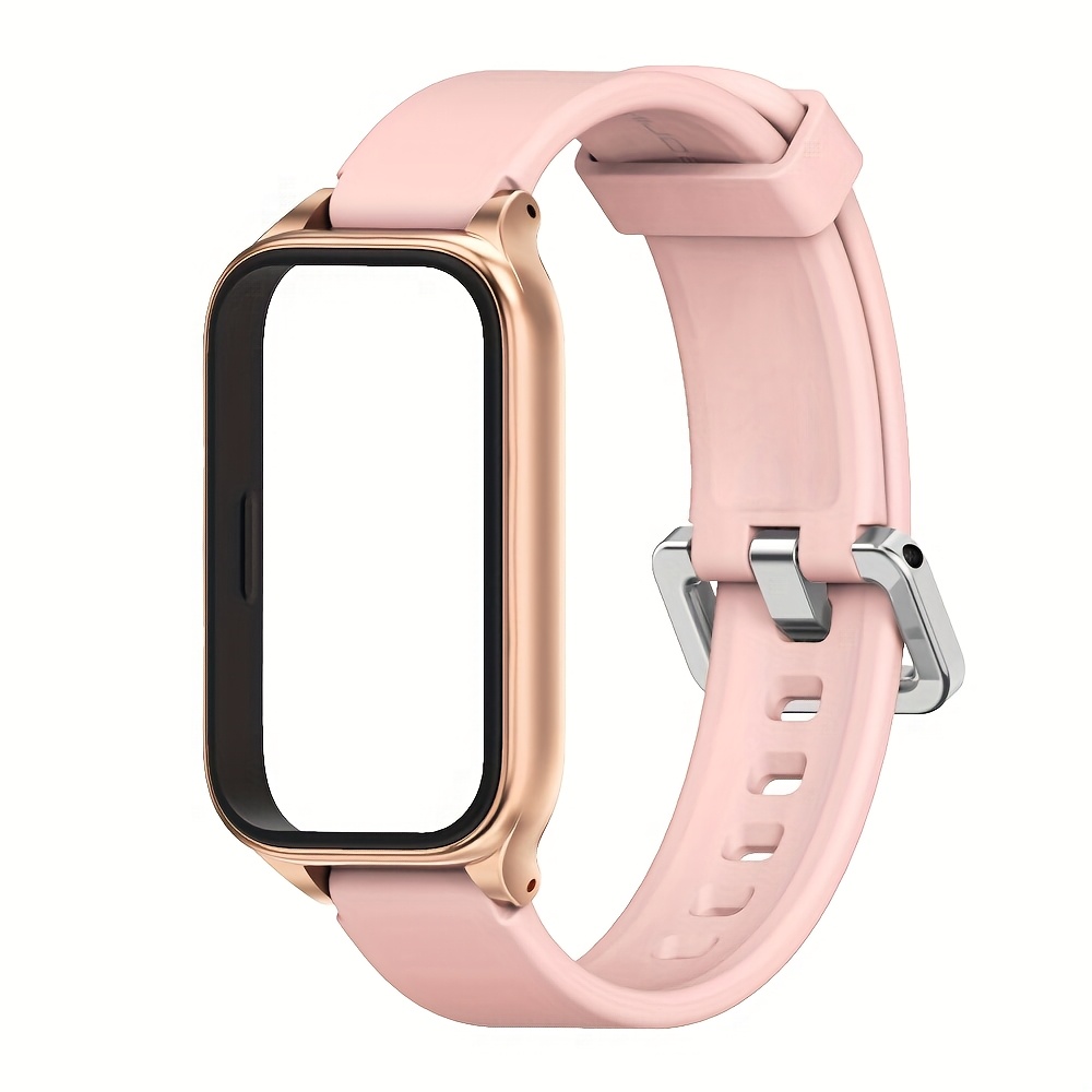 TEMU Mijobs For Xiaomi Smart Band 9 Silicone Strap, Metal Protective Case For Redmi Band 3, Replacement Additions For Men And Women