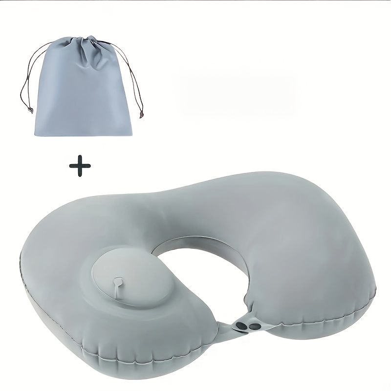 U-shaped Air Pressure Neck Support Travel Pillow – Portable, Foldable For Cars And Office