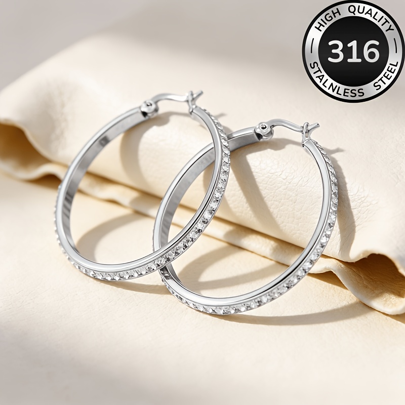 Women's 18K Golden Plated Hypoallergenic Round Earrings