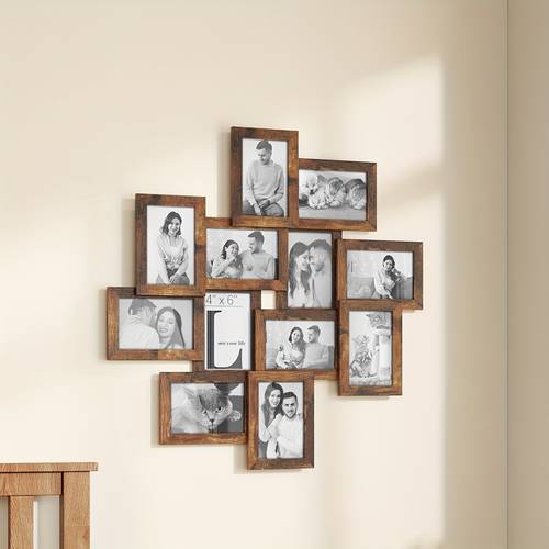 12 photo collage picture frames 4 x 6 inches wall mount photo frame natural
