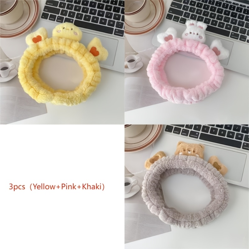 Eluckya Kawaii Spa Stirnband – Aus Weichem Mikrofaser-Korallenstoff – Für Gesichtspflege & Make-up – Elastisch, Ca. 7x20 Cm