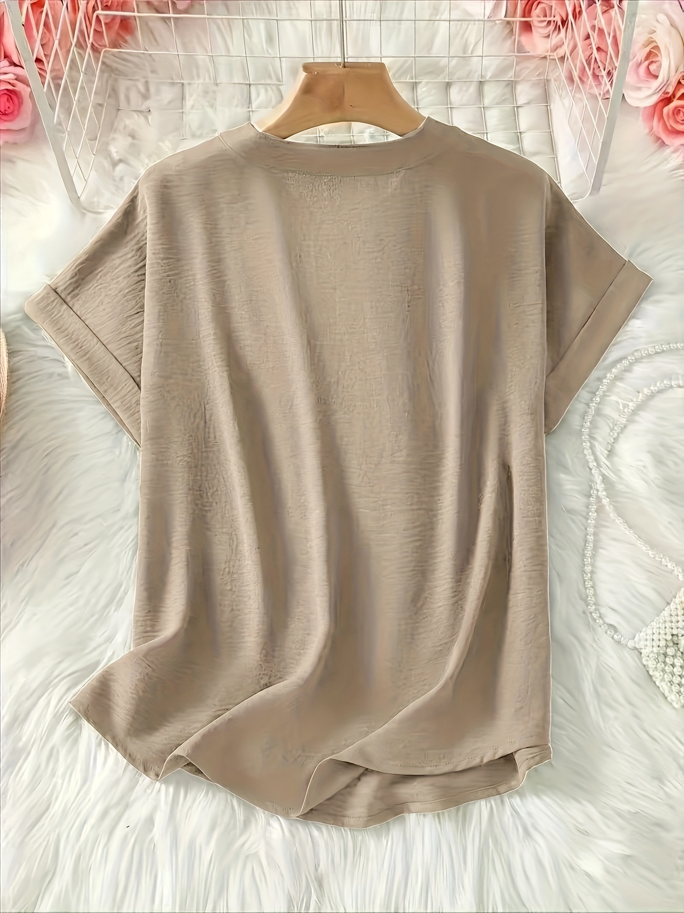 Floral Print T Shirts Plus Size Short Sleeve Crew Neck - Temu Canada