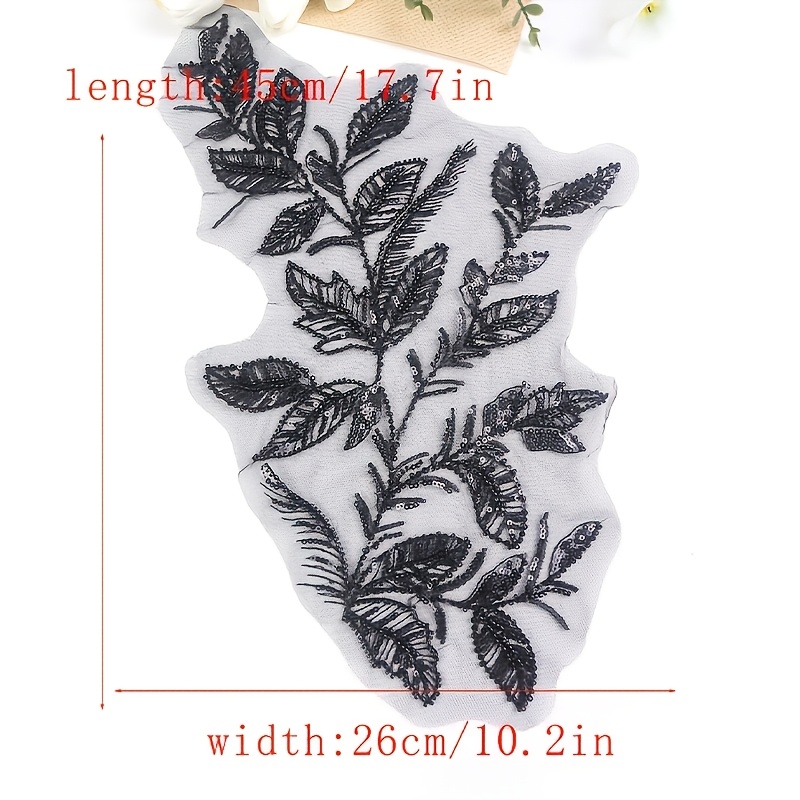 BNH5399 New Color Sequins Embroidered Leaves for Dresses
