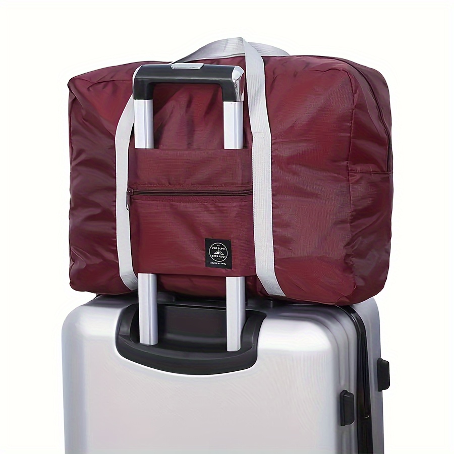 1pc Oxford Cloth Airplane Bag, Foldable Travel Organizer Portable Luggage Bag Weekend Storage, Large Capacity Handbag, Winter, Christmas, Christmas Eve, Gift