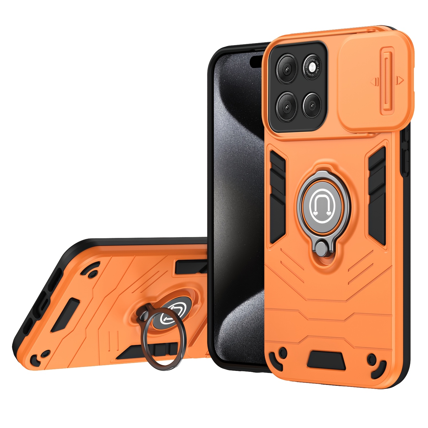 TEMU Phone Case - For Motorola For Moto G86 Power Case, Heavy Duty Protective Durable Sturdy Rotating Ring Kickstand Phone Case For Motorola For Moto