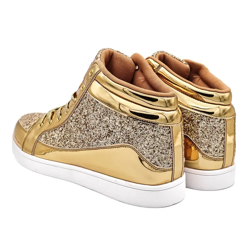 men glitter shoes women sparkly sneakers high sequins boots shiny disco retro metallic Product details 8