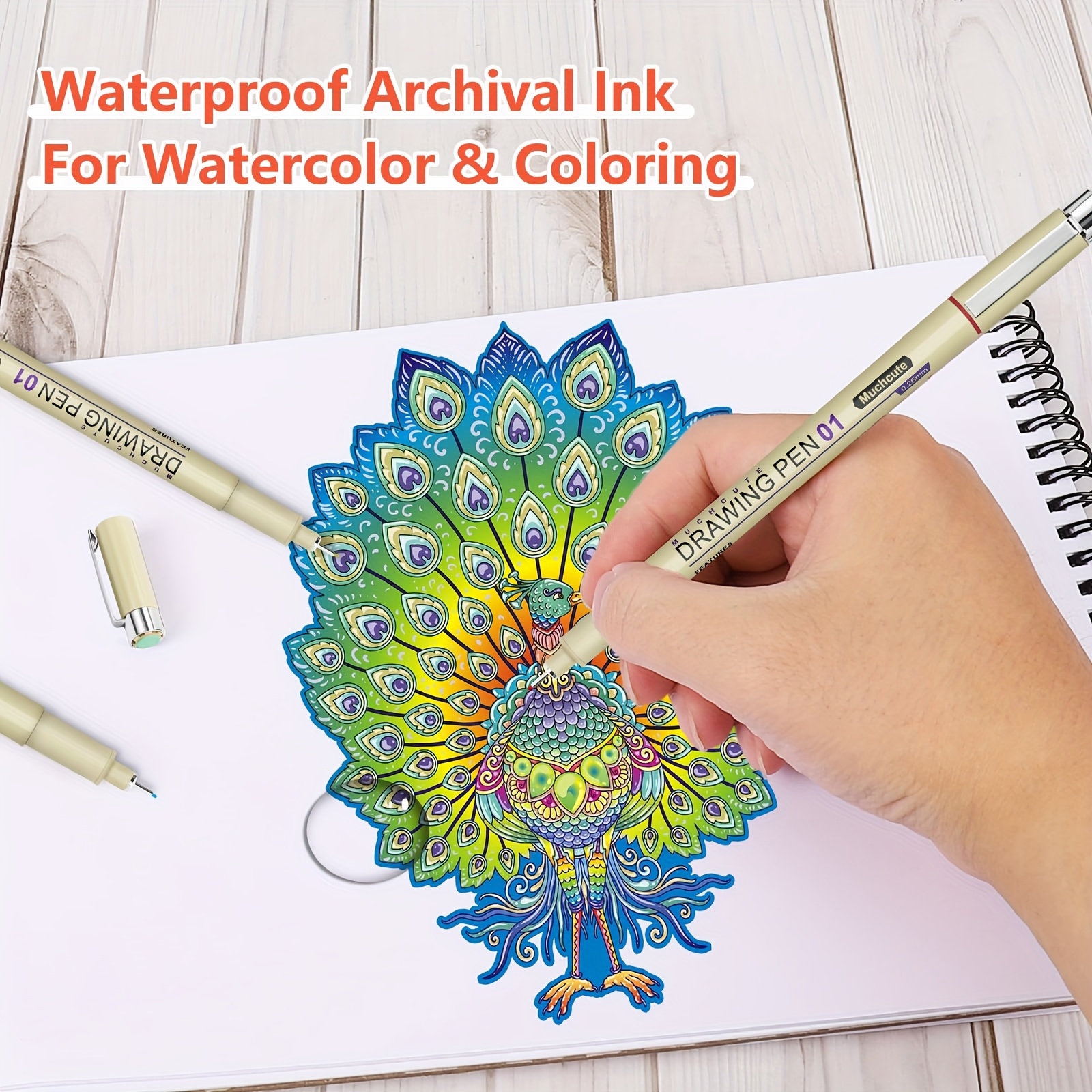 12 Colors Fineliner Pen Set for Drawing & Journaling