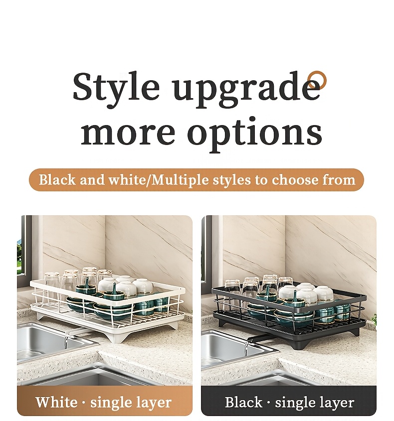 two tier large metal carbon steel dish rack suitable for kitchen counter space saving and durable rust proof large 2 tier metal dish rack with cutlery and cup holder and   Product details 2