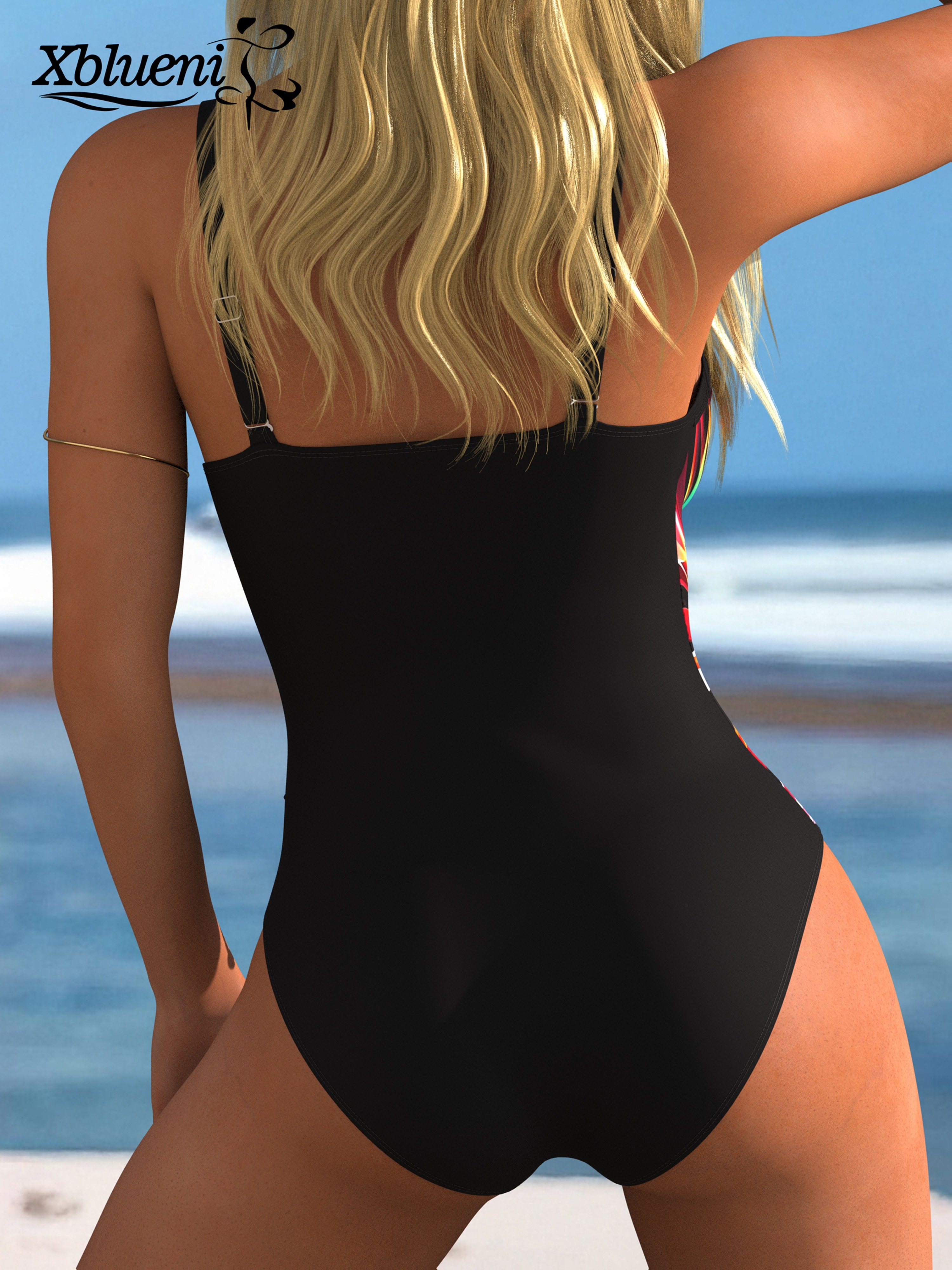 Trendy Adjustable One-Piece Swimsuit with Drawstring Design