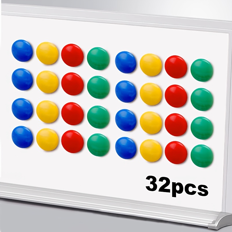 Image of 16/32/48pcs Colorful Magnetic Push Pins, Whiteboard Magnetic Pins, Fridge Magnets, Office Supplies, Teachers' Supplies, Kitchen Supplies
