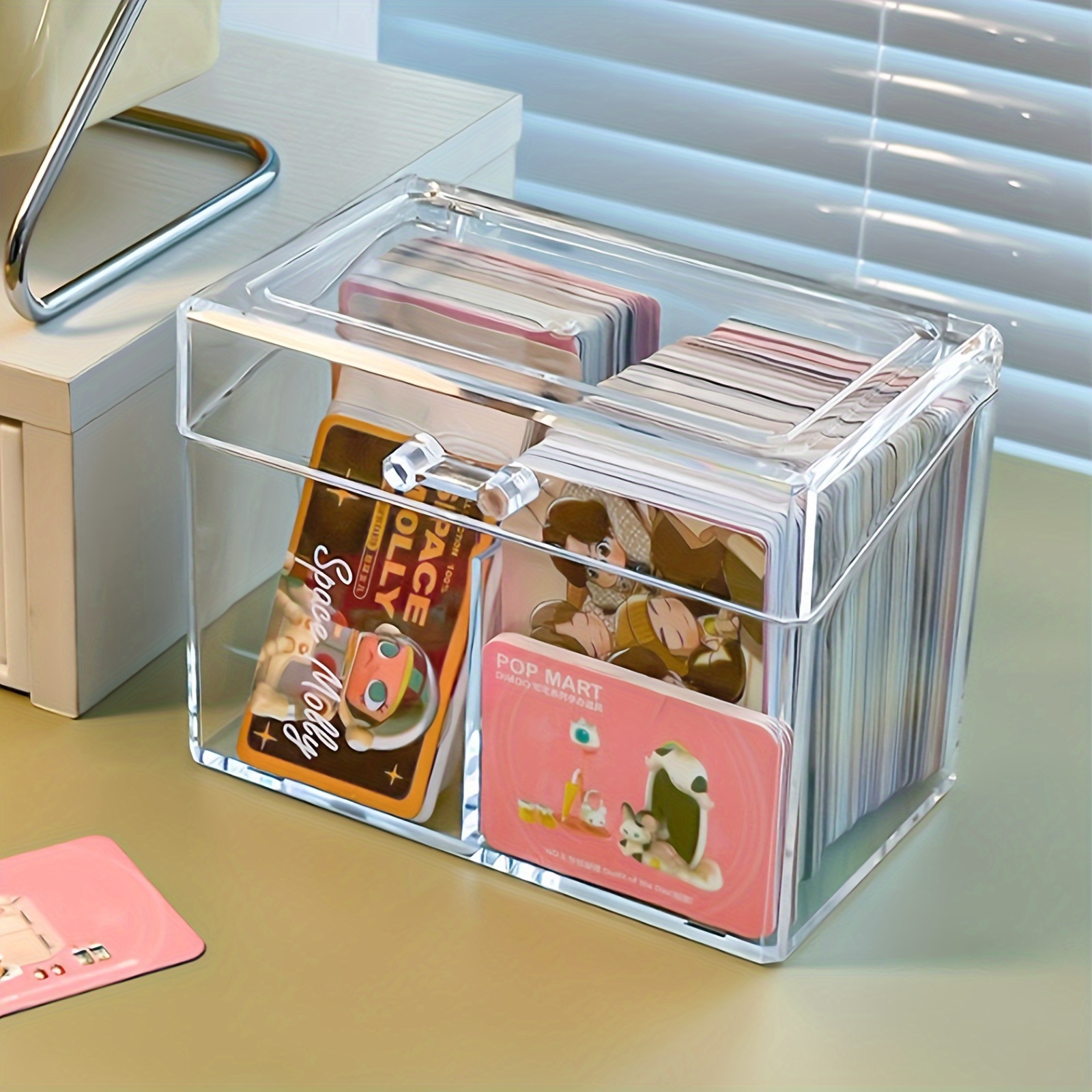 

Transparent Acrylic Card Storage Box Holds 400 Postcards 12x10.5cm Display