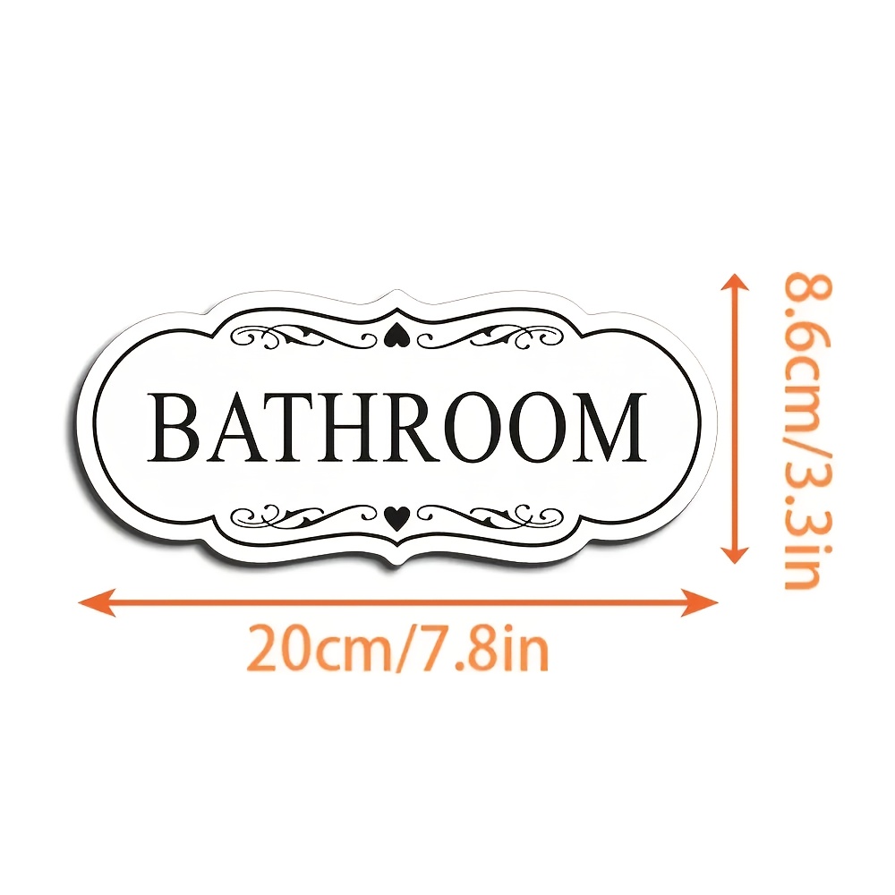 TEMU 2d Flat, Decorative Acrylic Bathroom Sign, Fade-resistant, Weatherproof With Strong Adhesive And Pre- Holes For - 7.8*3.3 Inches - Perfect For