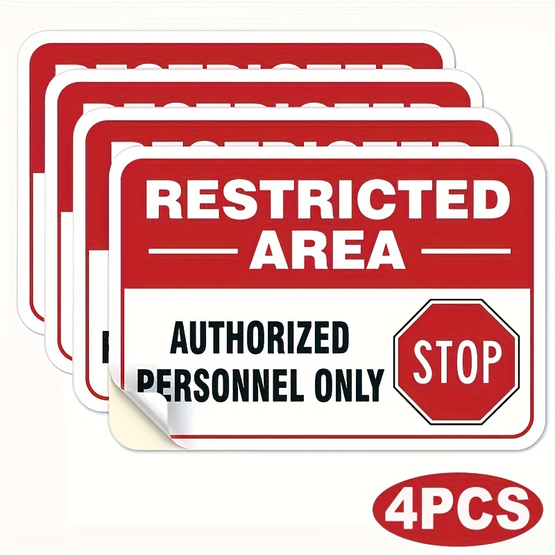 

4pcs 7x10" Weatherproof ' - Only' Parking Signs, Self-adhesive Pvc Warning Labels