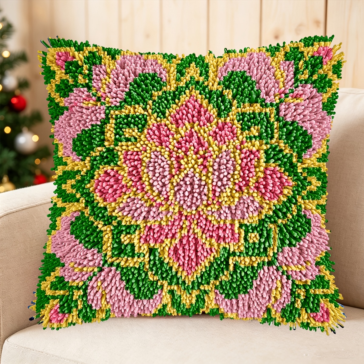 Latch Hook Kit with Beautiful Flowers Printed Pattern