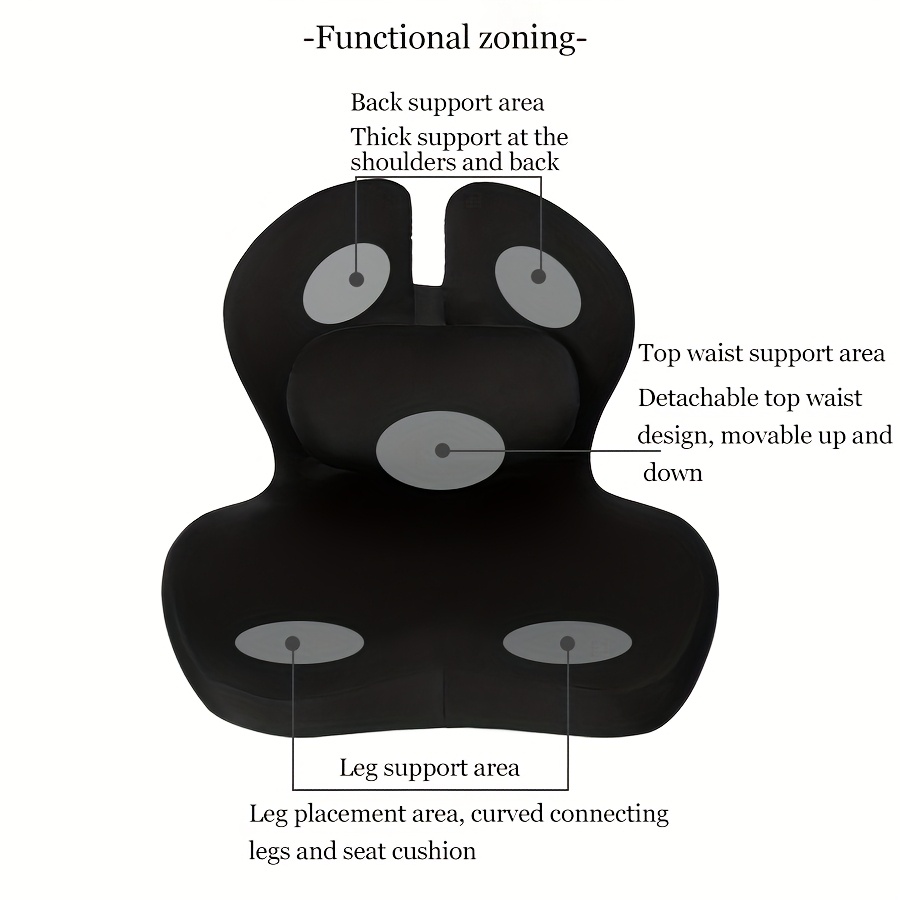 ergonomic memory foam office chair cushion lumbar support for car seats relaxing waist pillow with soft non woven fabric cover prevents collapse postpartum discomfort   in   blue black Product details 0