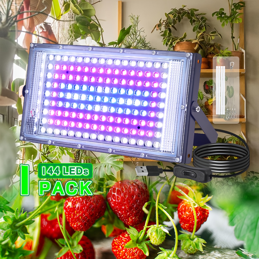 E-shop 1/2/3 Stück von 5V mit 144 LED-Perlen, USB-betrieben mit Schalter, mit Aufhängeband, polierte Oberfläche, hocheffiziente Wärmeableitung,