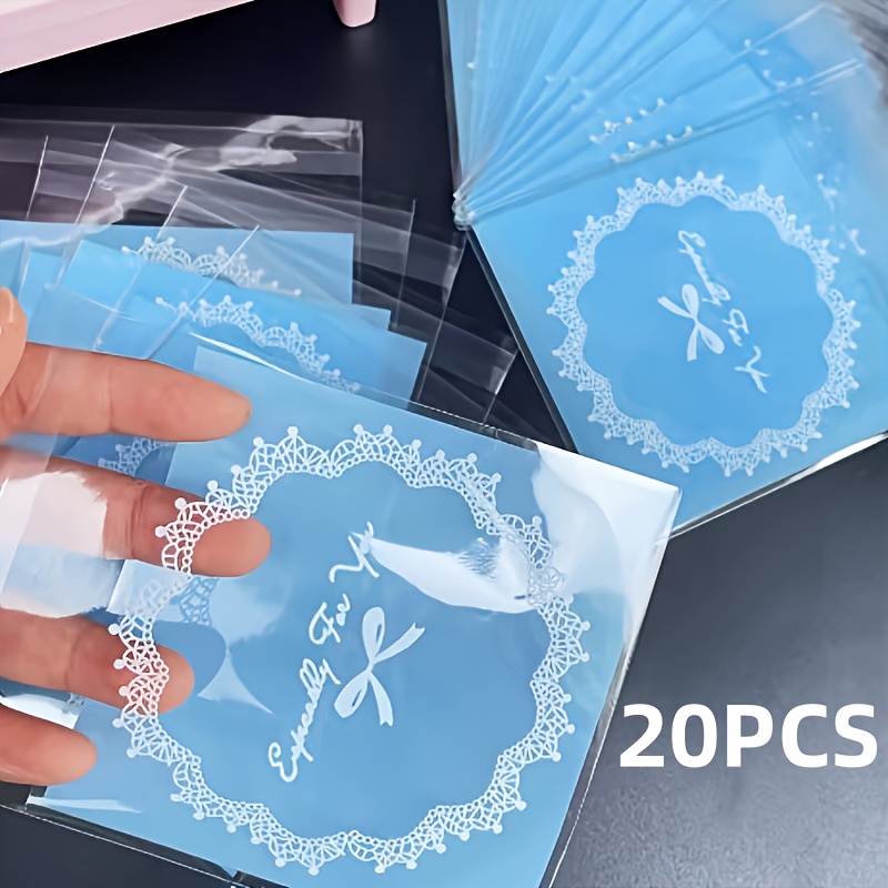 TEMU 20/50pcs Sacs d'Emballage Cadeau Imprimés Nœud et , Sacs d'Emballage Souvenir Autocollants en Dentelle Bohème, pour Mariage, Anniversaire,