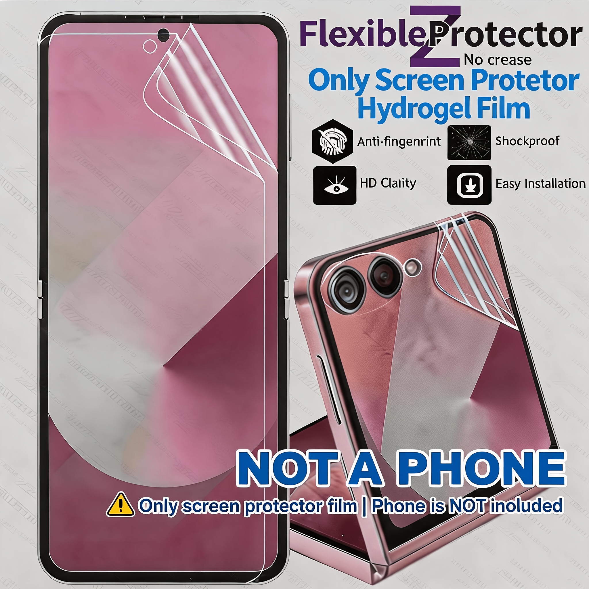 TEMU [2+2 pezzi] per for Samsung Flip 7/6. 2 Pellicole in TPU + 2 Pellicole Posteriori in , Antigraffio, Adattamento Flessibile, Compatibile con la