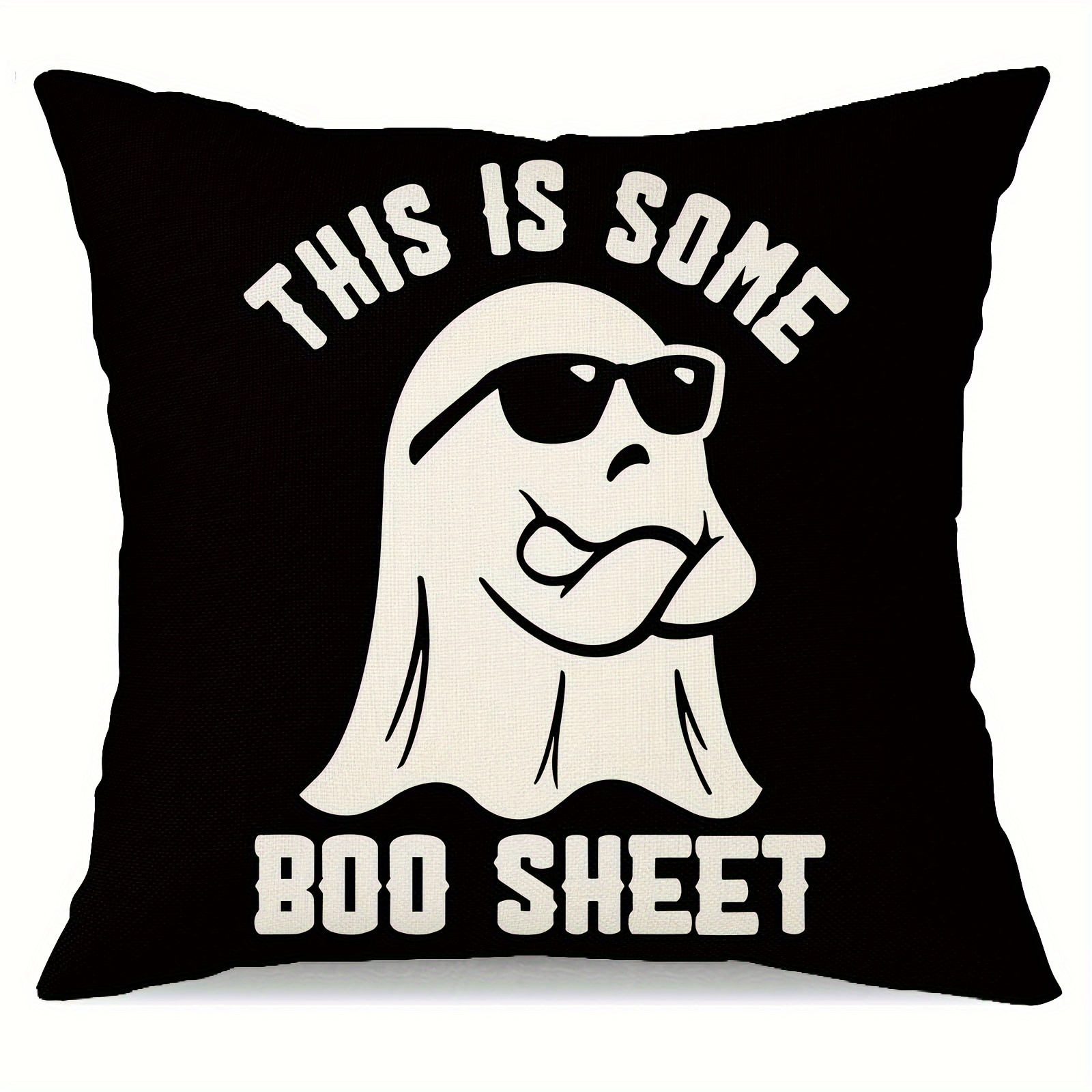 

1pc Ghost Funny Saying Decoration Holiday Farmhouse Halloween Pillows Decor For Home Sofa Couch 18x18 Inch