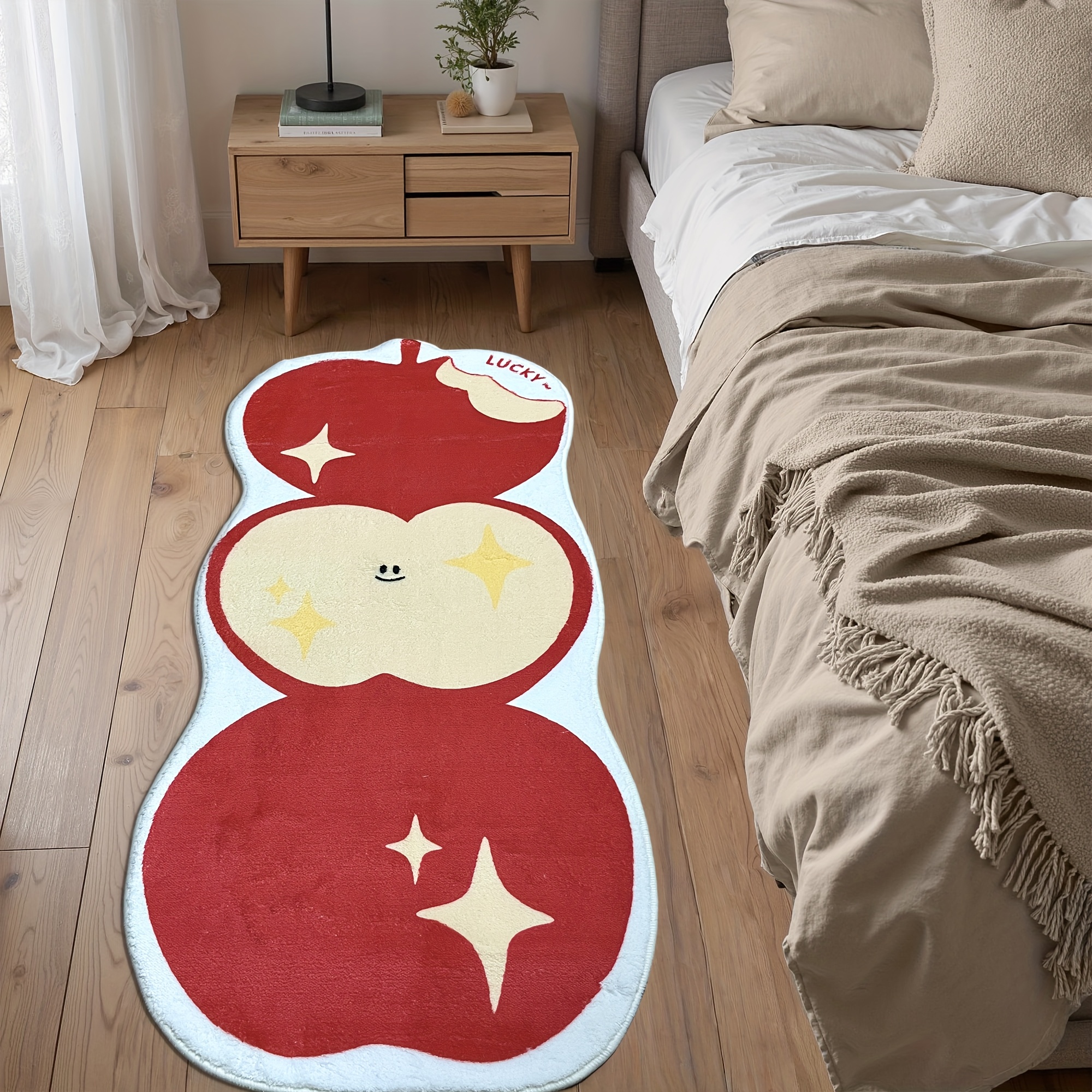 1pc cartoon soft bedside mat with cute     washable easy to care rugs for bedroom rugs for living room home decoration mat festive decoration mat long mat 15 74x39 4in 19 68x47 24in 10mm thick Product details 0