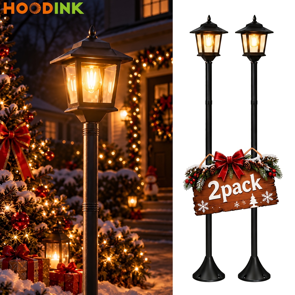 item picture 63 solar lamp post 2 pack glass solar lamp post light with auto on off 3000k 20lm warm white outdoor lights waterproof pole lights outdoor floor lamp for patio warm white