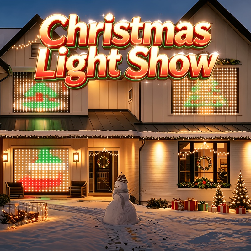 TEMU Christmas Smart Curtain Lights, Color Changing Window Lights Music Sync Dynamic For Christmas Party Decorations - The For A Festive Atmosphere