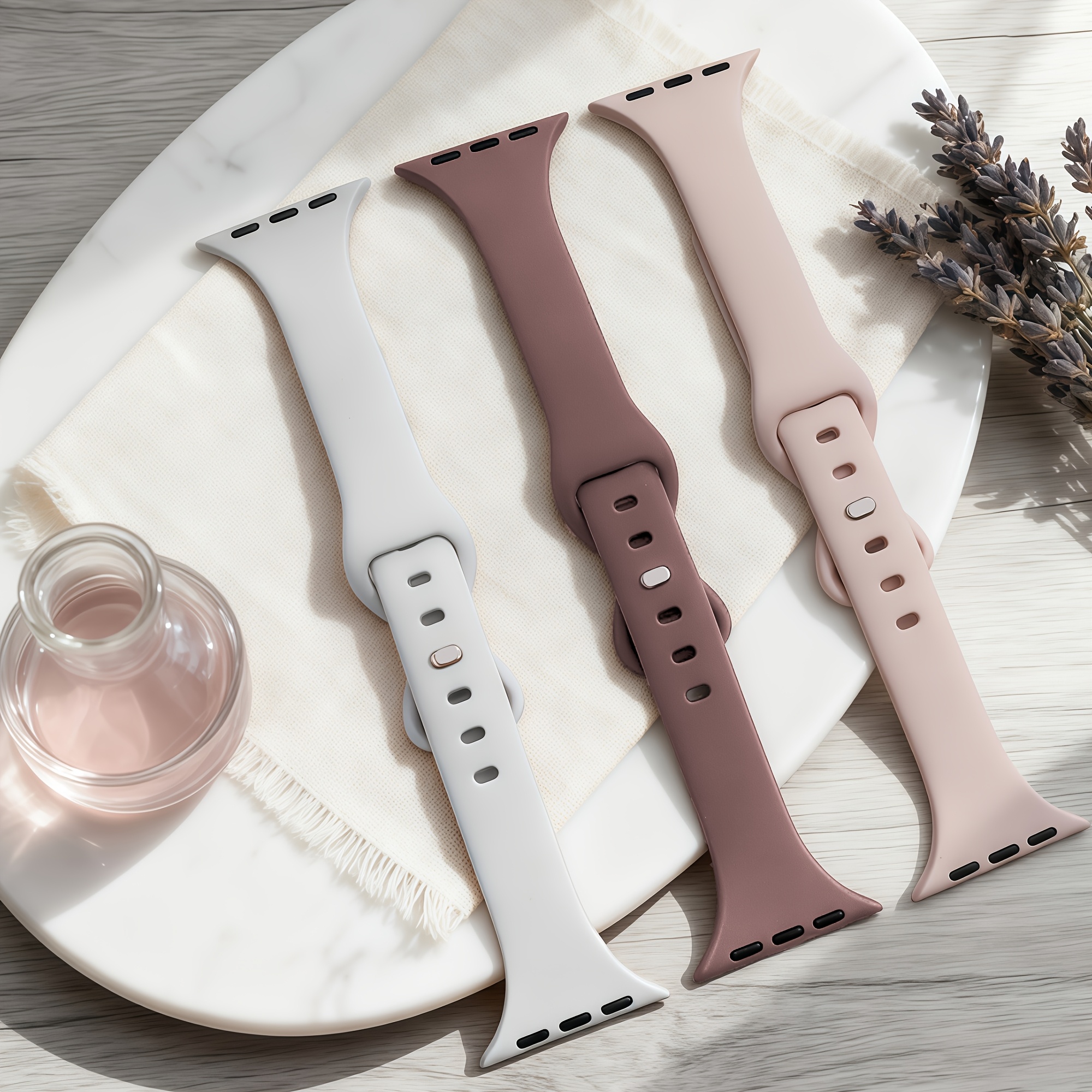 TEMU 3 bracelets de remplacement pour Apple Watch Sport 38 mm-49 mm, disponibles en plusieurs couleurs, bracelets souples en silicone étanches,
