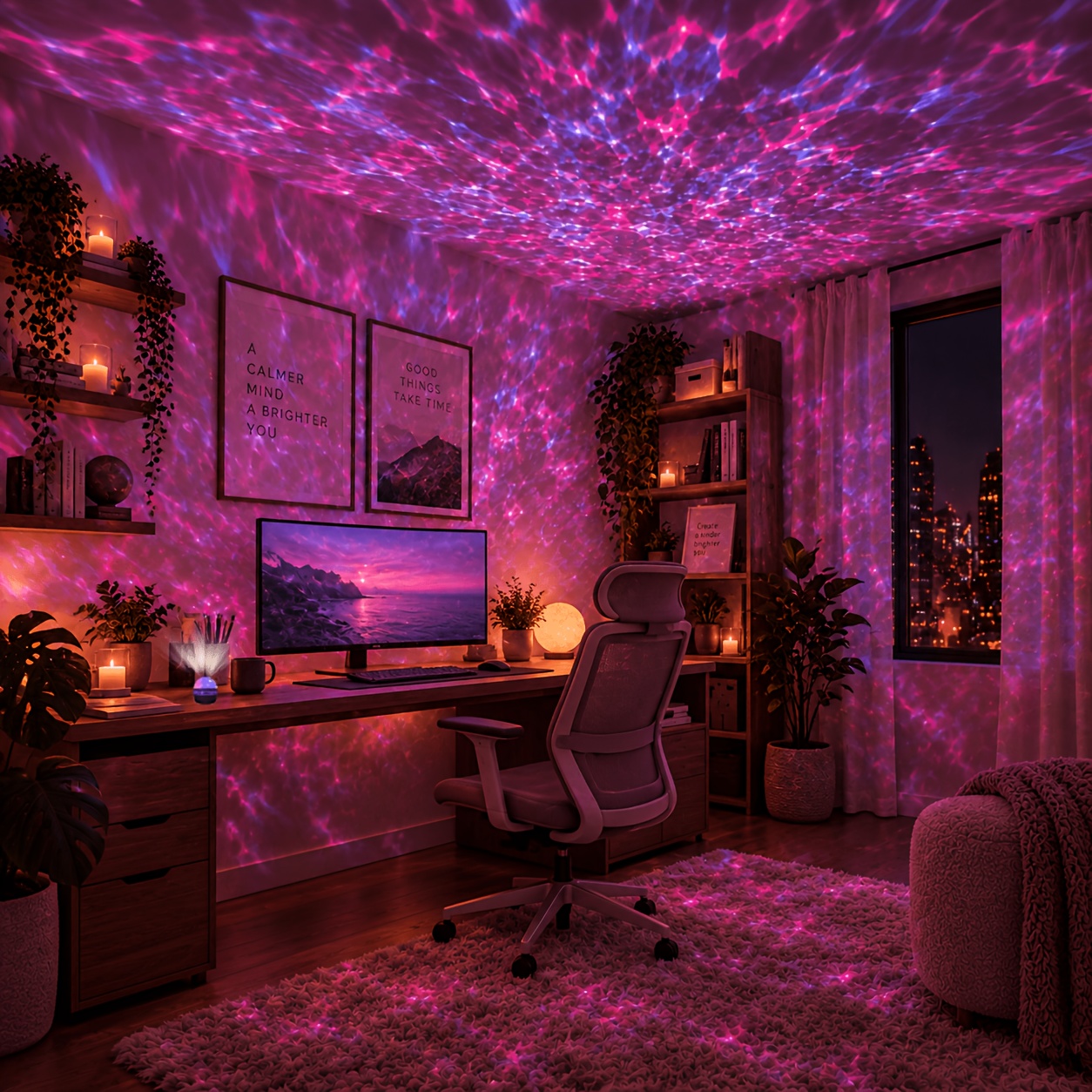 TEMU Usb And Operated Via Remote Control, This -ripple Projection Light Is Suitable For A Of Settings—including Bedrooms, Living Rooms, Game Rooms,