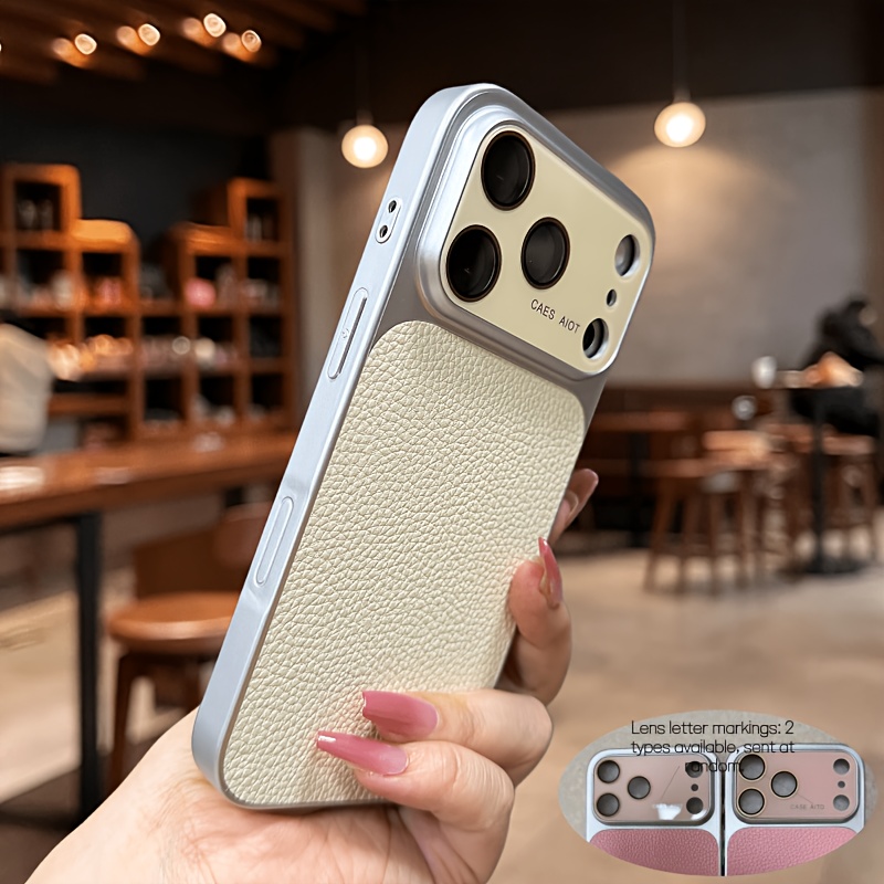 TEMU Phone Case - Suitable For 16 Phone Case Iphone 16 Pro Max New Leather Texture Instant 17 Series With Lens Film 15 Feel Niche Ai Button Full
