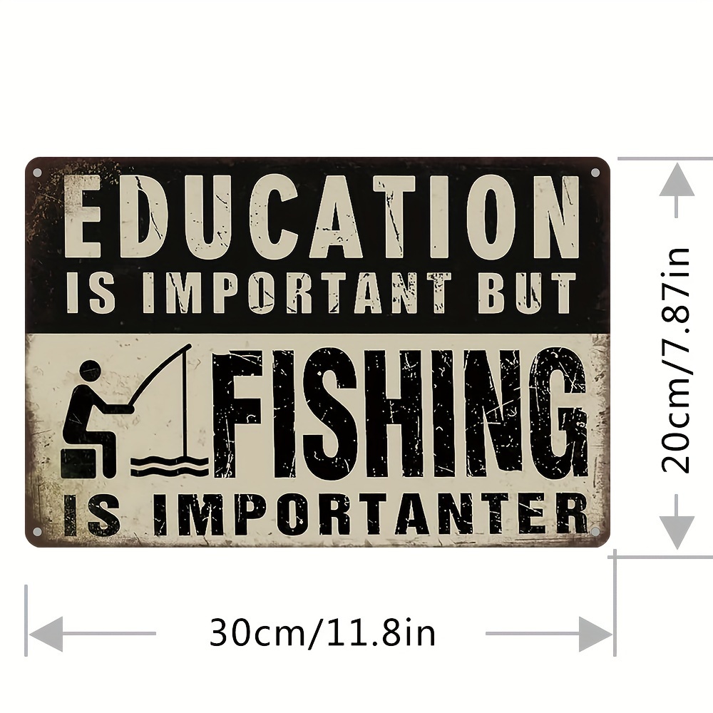 Vintage Fishing Iron Sign Wall Decor, Uv Printed Original Design ...