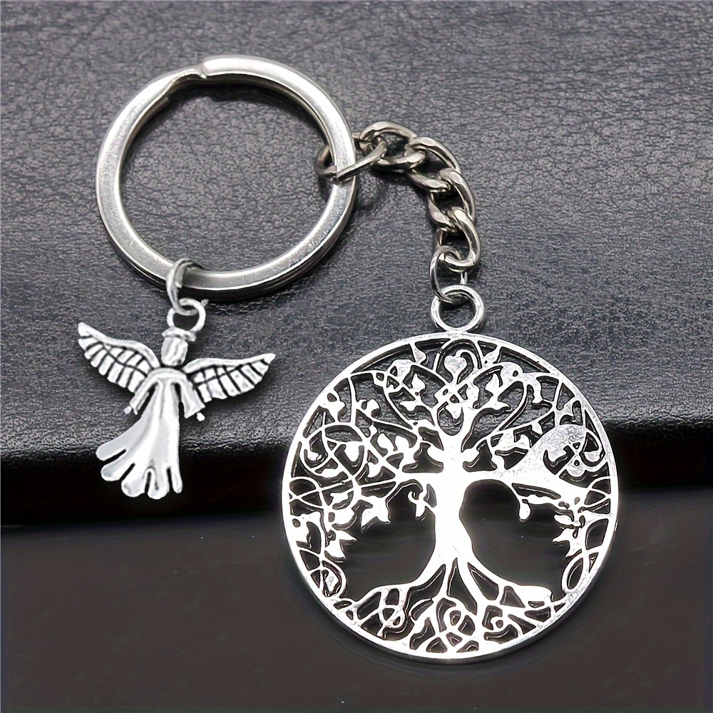 Tree Of Life Keychain Accessory, Pendant Ring For Wallets, Bags, Backpacks, And Car Keys, A Gift For
