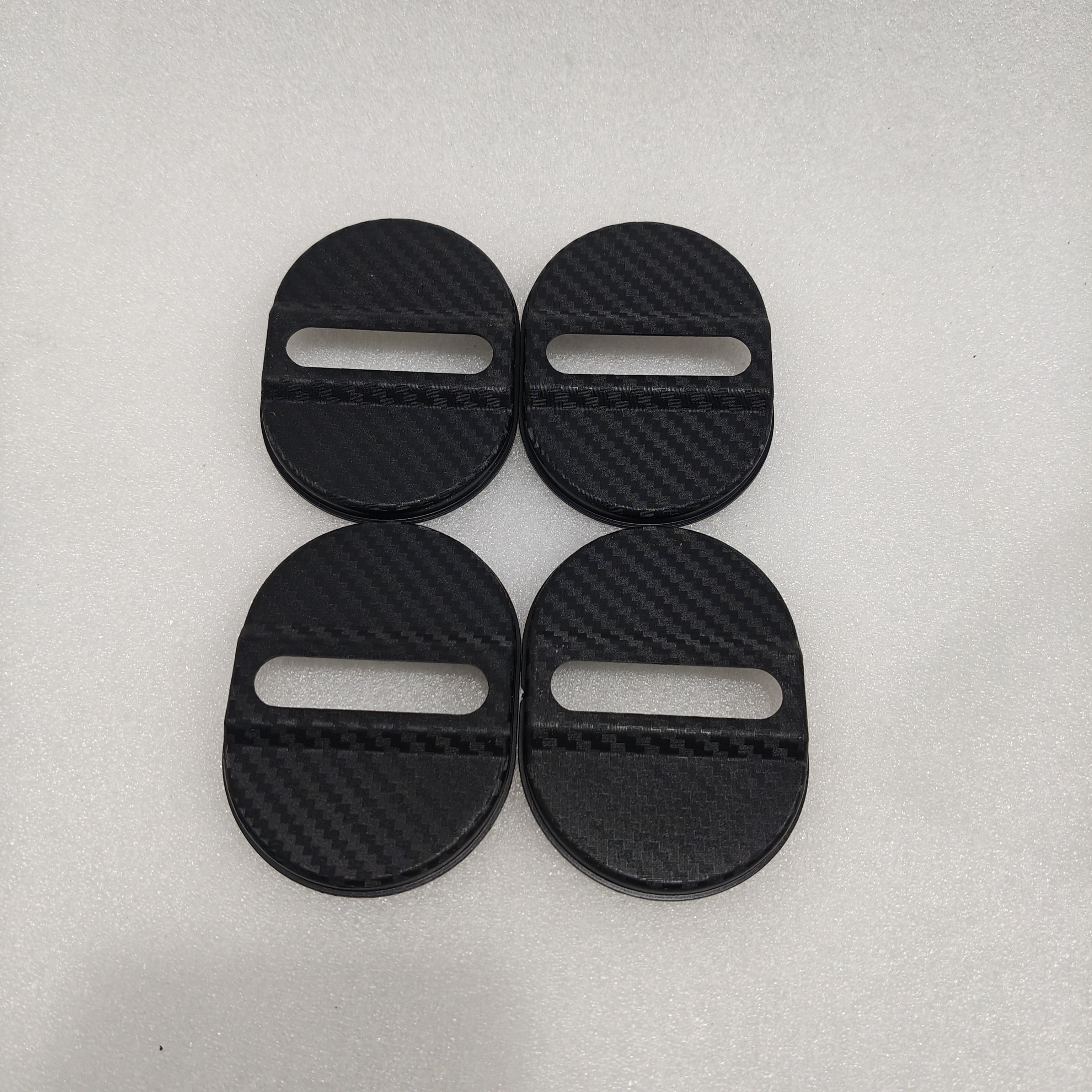 TEMU 4pcs Car Door Lock Protector Pads, Rust-proof Plastic Covers With Textured Grip Design For Vehicle Security, Black, 8x6cm (3.14x2.36in)