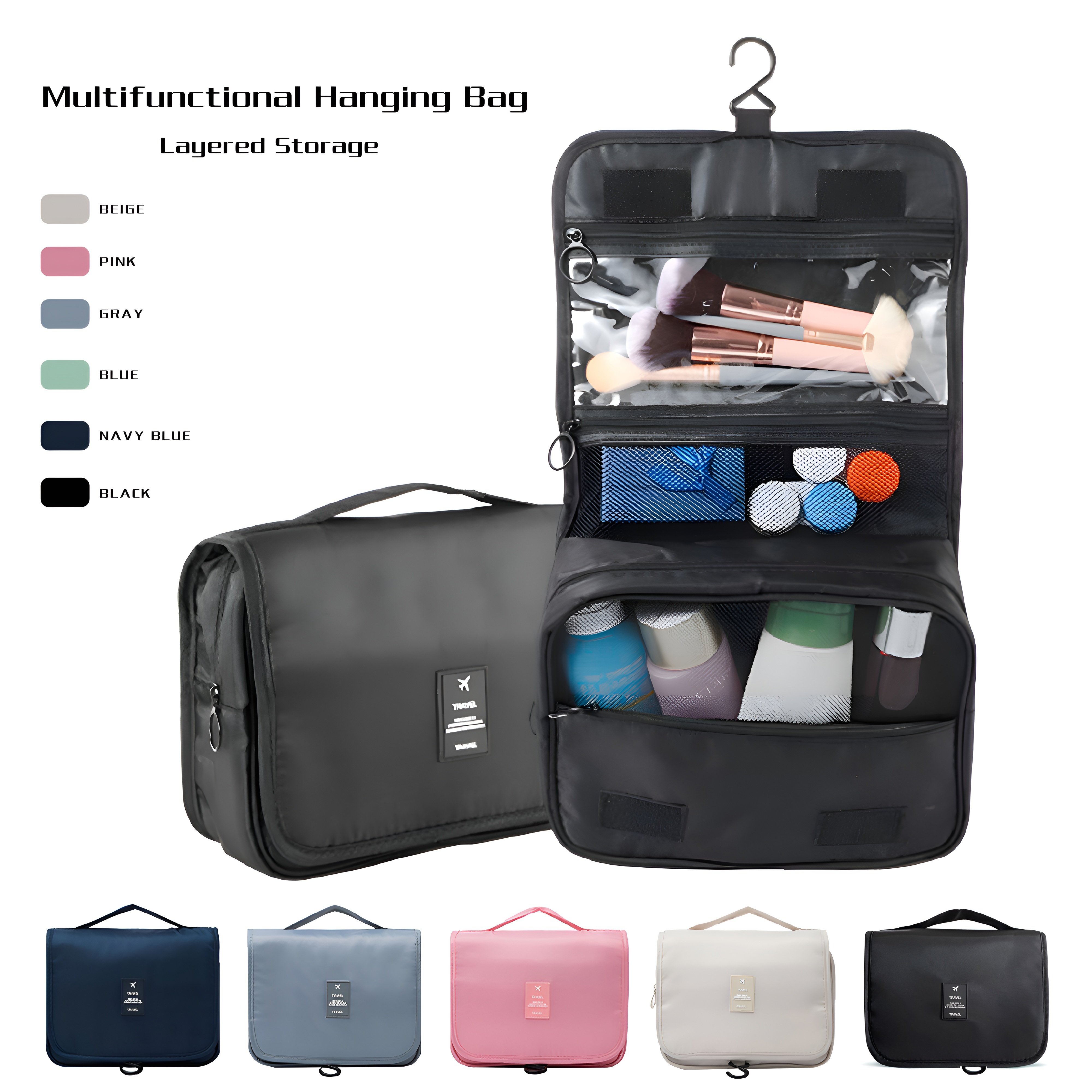 

Multifunctional Travel Toiletry Bag, Large Capacity Water-resistant Cosmetic Bag, Storage Bag, Portable Hand-held Storage Bag For Business Trips