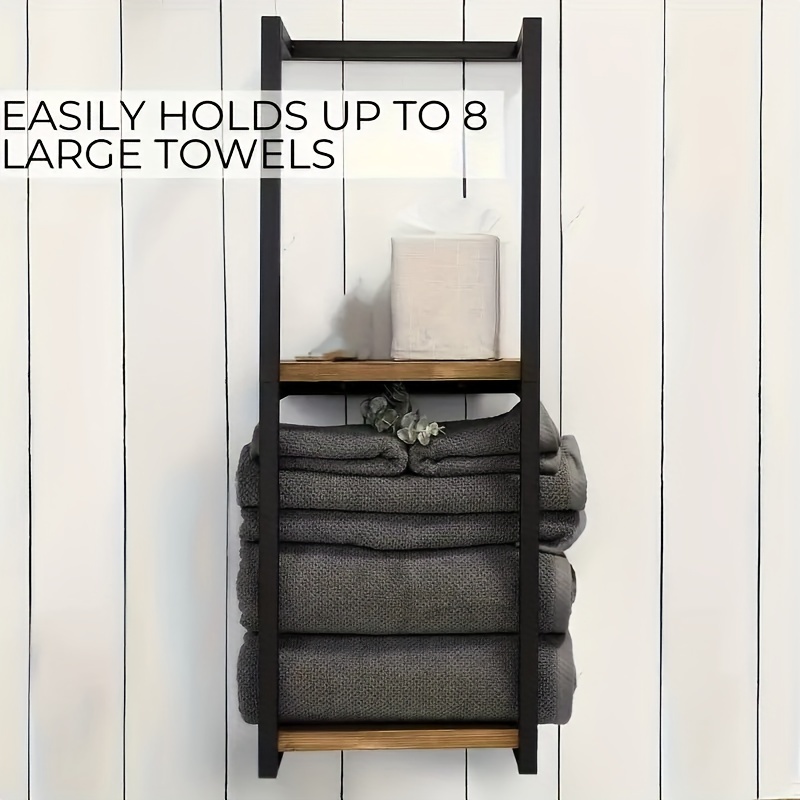 1packs 2packs 2 layer towel storage rack wall hanging towel storage rack home decor rack space saving organizer for home rooms bathrooms bedrooms Product details 4