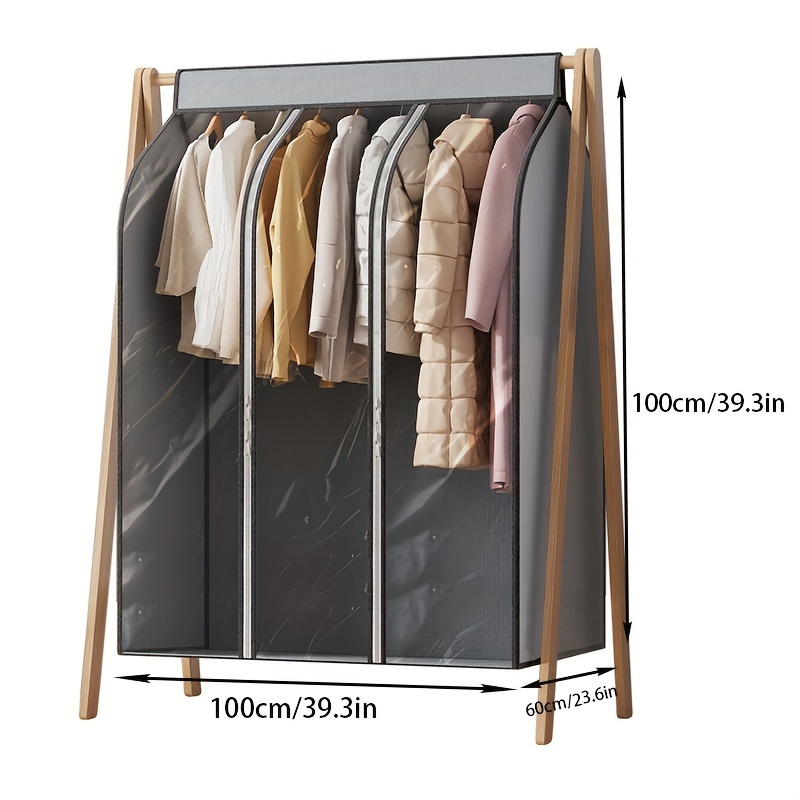 Image of Hanging Garment Bags For Storage Well Sealed Clothes Dust Cover Clothing Storage Bag With Zipper For Hanging Shirts, Coats, Dresses, Suits, Seal Closets To Protect Clothing