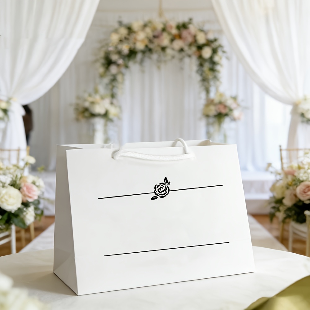 TEMU A Personalized Custom Wedding Gift Bag, Holiday Gift Bag, Valentine's Day Gift Bag, Wedding Favor Bag, Customizable With Name And Date, Perfect