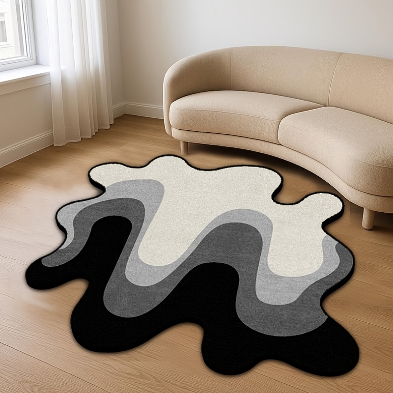 TEMU 1pc Irregular Shaped Rug, Round Mat, Suitable For Living Room, Study, Bedroom, Office, Hallway, Outdoor, Dining Room, As Christmas Rug,