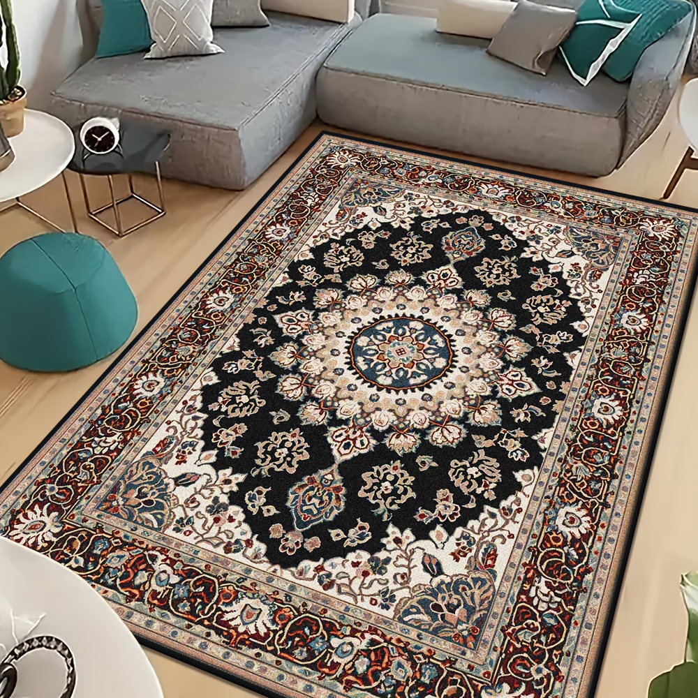 TEMU Imitation Cashmere washed Bottom Imitation Cashmere With Weight Of Per   Thickness 8.6mm 1pc, Christmas Decoration, Xmas, Persian Style Printing