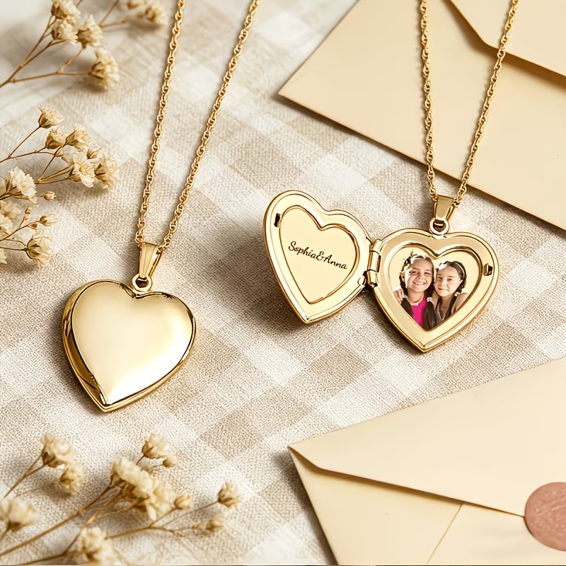 Customized Photo Heart-Shaped Pendant Necklace — Thoughtful Gift