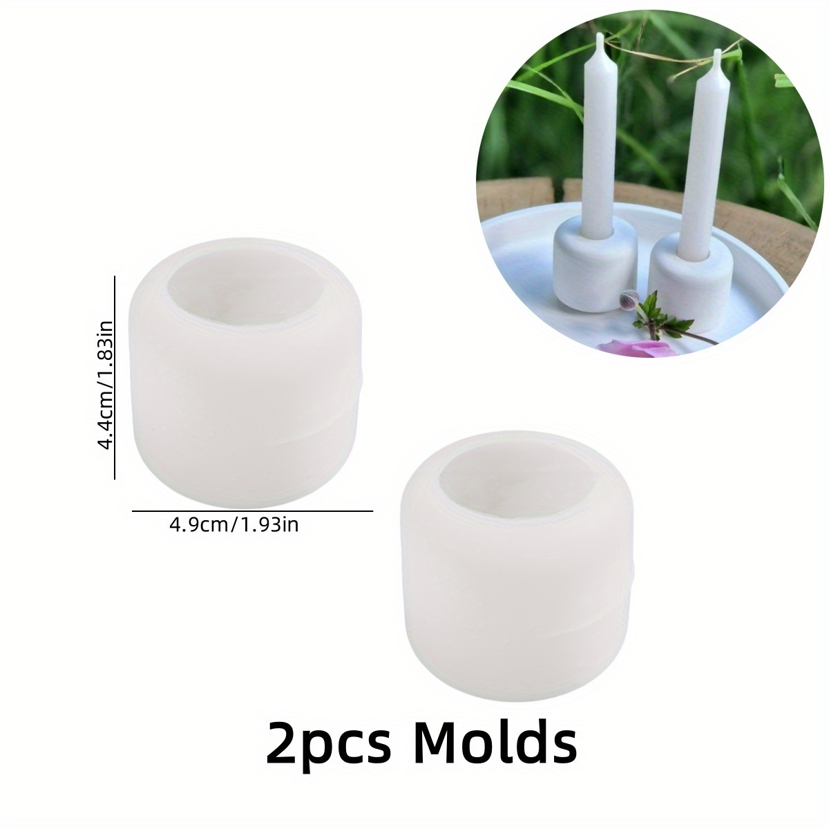 Round Candle Holder Silicone Mold Candlestick Molds For Diy Cement Clay Candle Base Molds Cylinder Basic Plaster Decor Mold