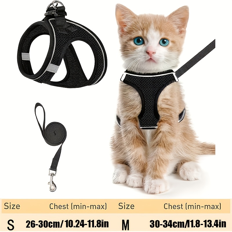 Escape-proof Cat Harness And Leash Set: Reflective Soft Mesh Vest For Safe Outdoor With Your Kitten