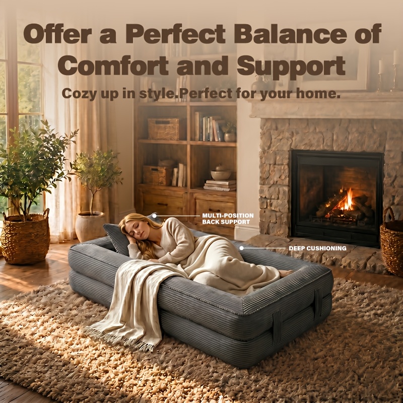Modern Minimalist Folding Sofa Bed, Convertible Sleeper Chair for Adults, Folding Sofa Bed Couch with Pillow, Sleeper Chairs Single Size Floor Mattress