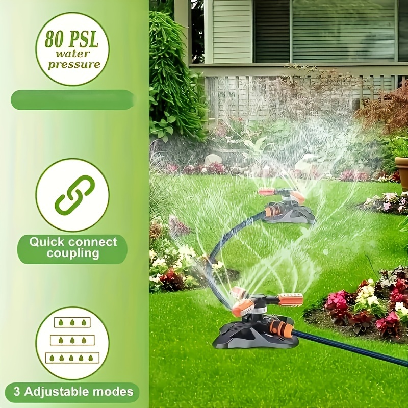 1pc garden sprinkler lawn sprinkler automatic water sprinkler automatic irrigation degree rotate sprinkler watering system integrated sprinkler for outdoor garden yard supplies 8 5 10 details 6