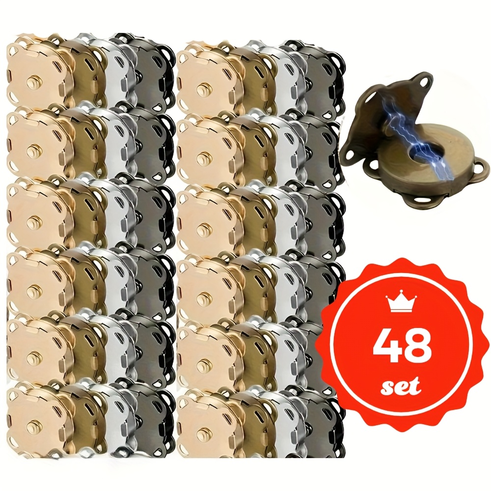 E-shop 48 Sets Magnetische Druckknöpfe, 14mm Silberne Magnetknöpfe für Kleidung, , Geldbörsen, Nähen von Magnetverschlüssen für Stoff DIY Basteln