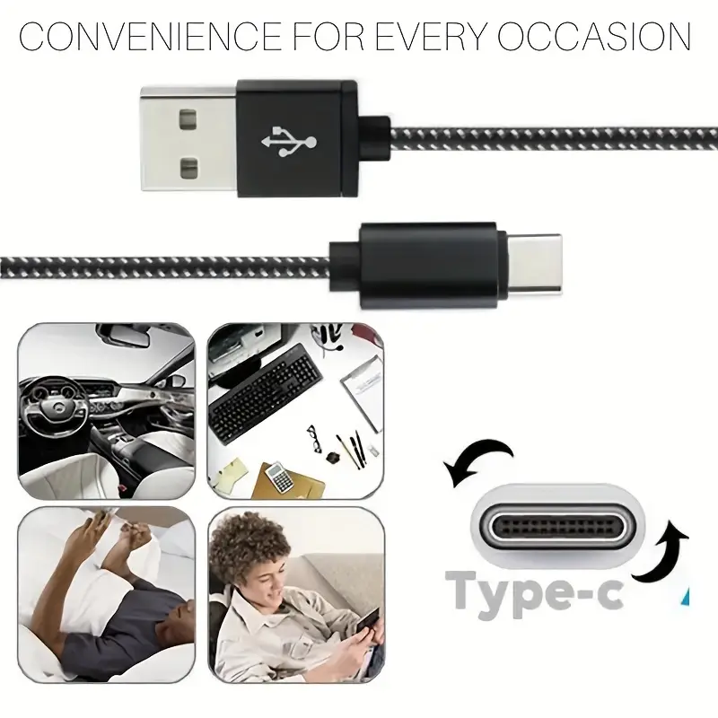 3 piezas/5 piezas cable de tipo c cable cargador usb c cable cargador usb a a c tipo cable cargador de carga rápida para samsung xiaomi vivo oppo redmi cargador rápido cable de 39.37 pulgadas/78.74 pulgadas/118.11 pulgadas negro detalles 0