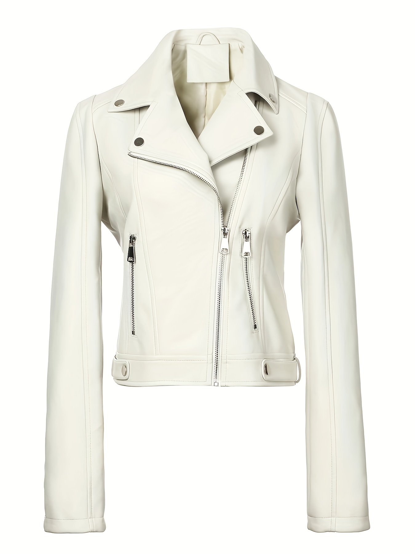 chaqueta cuero sintético estilo motociclista color Temu Guatemala