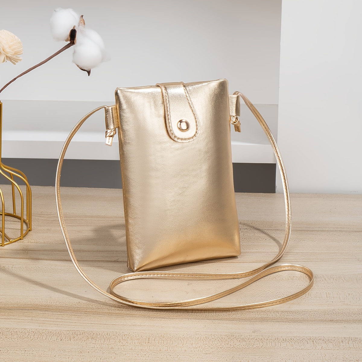 TEMU Women's Crossbody Bag, Pouch, Fashionable Golden Evening Lightweight Convenient Shoulder Bag, Luxurious Style -colored Women' Purse, Very