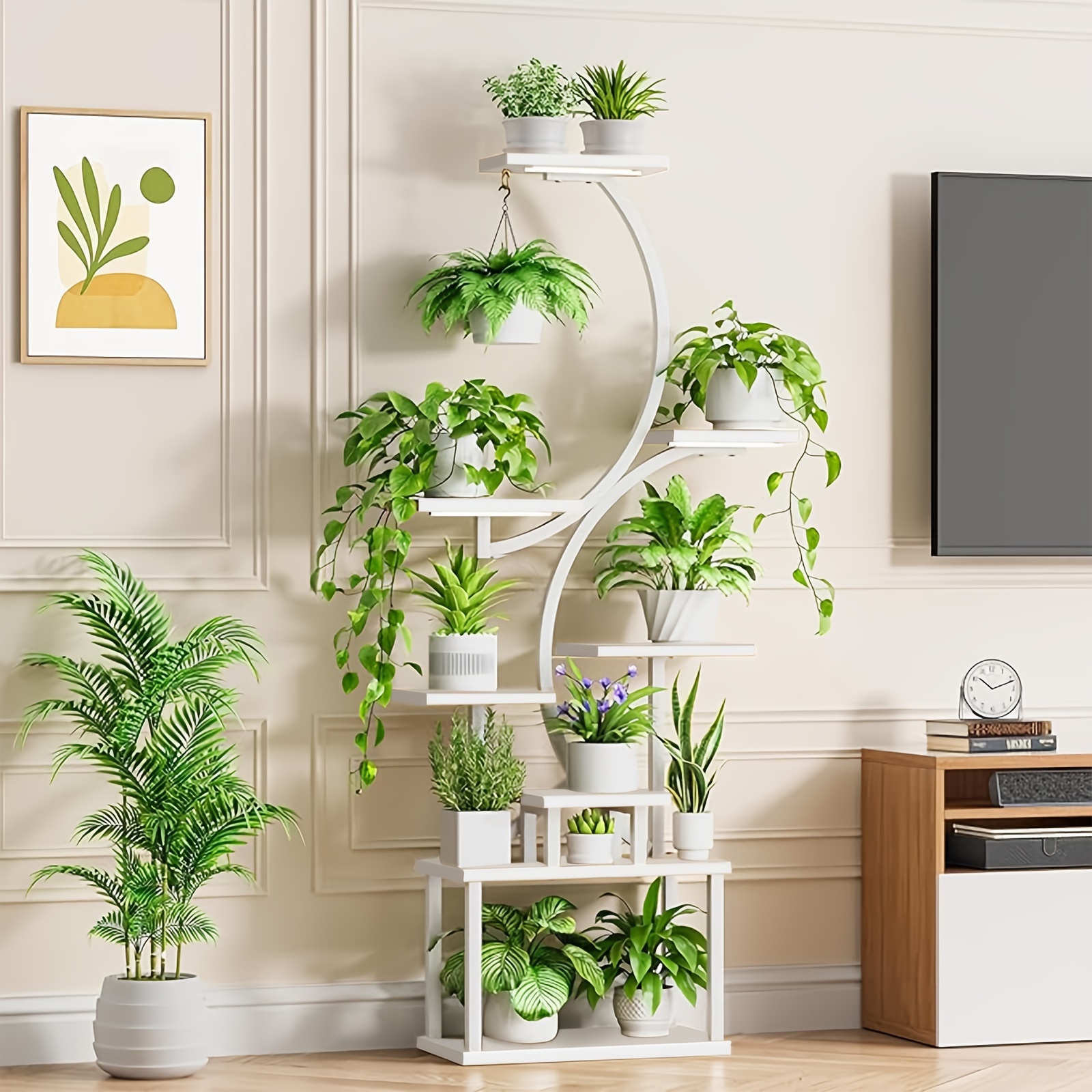 

Plant Stand Indoor With Grow Lights, 8 Tiered Indoor Plant Shelf, 62" Tall Plant Stand For Indoor Plants Multiple, Metal Plant Flower Holder Stand, Plant Rack For Home, Patio