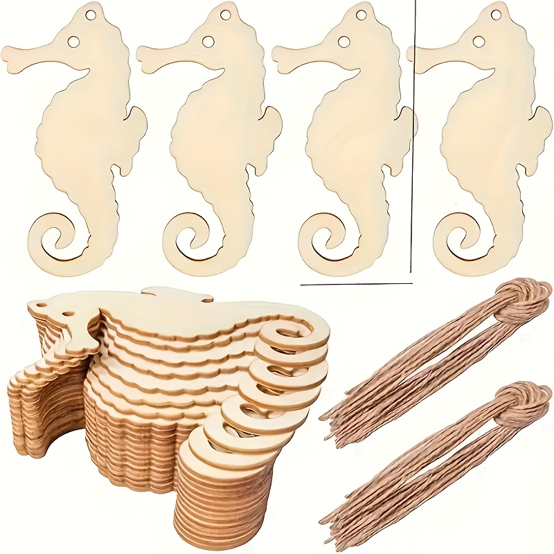 

1 Set Diy Wooden Art Kit, Hand-paintable Wood Cutouts With Tassels For Party Decorations Setting, Craft Supplies